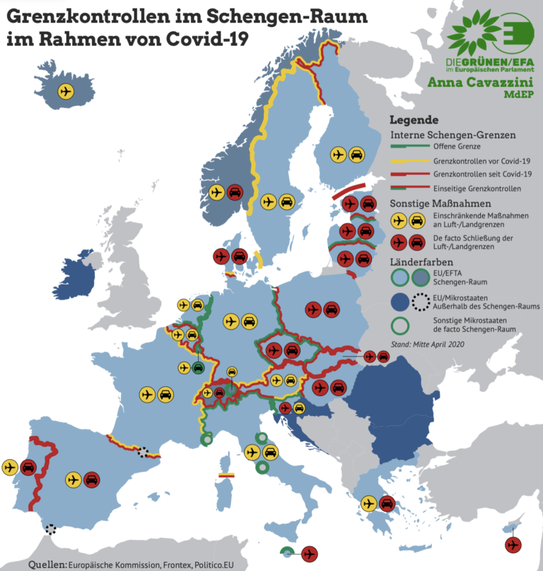 Die Grenzen innerhalb Europas wieder öffnen!